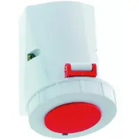 BALS CEE Vægstikdåse H6 400V 32A 5 polet, rød BxH: 83x126mm, top M25 bund 2xM25 IP67, polyamid