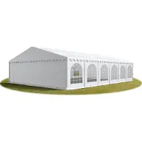TOOLPORT 8x12m, Partytelt, PVC-teltdug, hvid, med bundramme