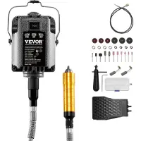 Vevor Flex Shaft Grinder, 1200W 30.000 o/min elektrisk Flex Shaft roterende værktøjsskærer, multifunktionel hængende slibemaskine med 31 stk. tilbehør og fodpedal til udskæring, polering, boring, pole
