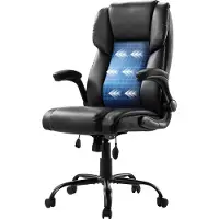 Vevor Executive Chair, Kontorstol med høj ryg, opklappelige armlæn og lændestøtte, Ergonomisk kontorstol med justerbar hældning og højde, Drejelig rullestol i PU-læder til arbejde, studier, gaming, So