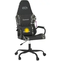 vidaXL Gamingstol M. Massagefunktion Kunstlæder - Sort og camouflage