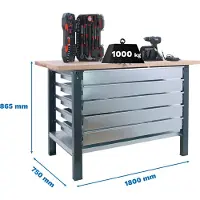 Simonwork (bancos De Trabajo) Bt6 Pro 5box Arbejdsbord 865x1800x750 Mm