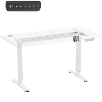 Ergo Elektrisk skrivebord med højdejustering Ergo Office, maks. højde 1160 mm, maks. 80 kg, uden bordplade til siddende og stående arbejde, hvid, ER-400 W