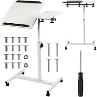 Macleans mobilt skrivebord/bærbart stativ MC-121 W, hvid, højdejusterbar 59-89 cm, maks. 30 kg