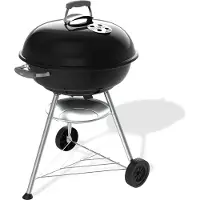 Weber Compact Kettle Charcoal Grill - Ø57 cm - Emaljerat stål - Luftventil - 9 kuvert - Svart