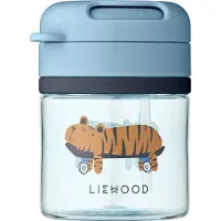 Liewood Pavia krus med sugerør Fun-beach blue, 28 cl