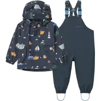 Liewood Regntøj m. Seler - PE - Manu - Sailing/Classic Navy - - 3 år (98) - Regntøj