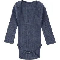 Smallstuff Body l/æ - Uld - Denim Melange - - 74 - Body L/Æ