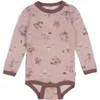 Joha Body l/æ - Uld/Bambus - Lyserød m. Print - - 100 - Body L/Æ
