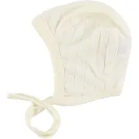Joha Babyhjelm - Uld/Silke - Creme - - 37 cm - Babyhjelm