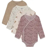 Pippi Slå-om Bodyer l/æ - 4-pak - Violet Ice - - 74 - Body L/Æ