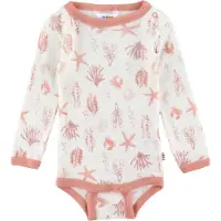 Joha Body l/æ - Uld - Lyserød m. Print - - 50 - Body L/Æ