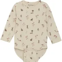 Minymo Body l/æ - AOP - Sandshell - - 2 år (92) - Body L/Æ