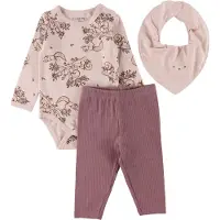 Fixoni Sæt - Leggings/Savlesmæk/Body l/æ - Hushed Violet - - 1½ år (86) - Body L/Æ