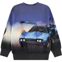 Molo Sweatshirt - Mattis - Car Blue - - 5 år (110) - Sweatshirt