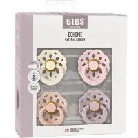 BIBS Boheme Sutter - Str. 1 - 4-pak - Rund - Ivory/Blush/Blossom - - 0-6 mdr - Sutter