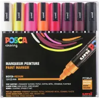 Posca Paintmarker PC-5M Warm Colors - med 8 stk. ass. farver