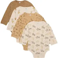Pippi Baby Bodyer l/æ - 4-pak - Whitecap Grey - - 74 - Body L/Æ