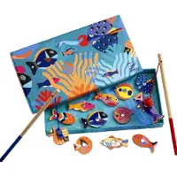 Djeco Fiskespil - Magnetisk - Grafiske Fisk - - OneSize - Spil