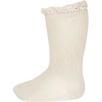 Condor Knæstrømper m. Blonder - Beige - - 7-8 år (122-128) - Strømper