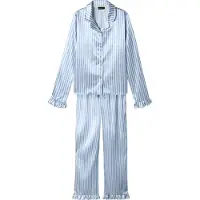 LMTD Pyjamas Set - NlfNightystripes - Windsurfer/White Alyssum - - 15-16 år (170-176) - Nattøj 2-delt