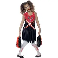 Smiffys Udklædning - Zombie Cheerleader - Sød/Sort - - 7-9 år (122-134) - Udklædning