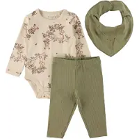 Fixoni Gavesæt - Leggings/Savlesmæk/Body l/æ - Sheer Bliss - - 1 år (80) - Body L/Æ