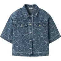 Name It Kids Bluse blue denim / hvid