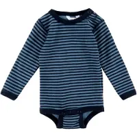 Joha Body l/æ - Uld - Blå m. Striber - - 80 - Body L/Æ