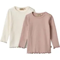 Wheat Bluser - Rib - 2-pak - Ida - Rose Powder - - 74 - Bluse
