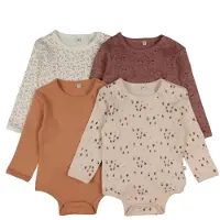 Pippi Baby Bodyer l/æ - 4-pak - Burlwood - - 62 - Body L/Æ