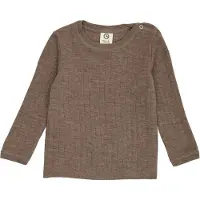 Müsli Bluse - Rib - Uld - Walnut Melange - - 1½ år (86) - Bluse