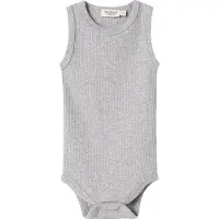 MarMar Body u/æ - Rib - Sleeveless - Noos - Lysegråmeleret - - 1 år (80) - Body U/Æ