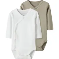 Name it Sparkedragt/Body mørkebeige / hvid