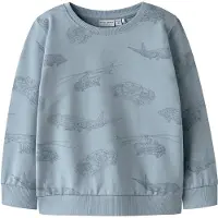 Name it Sweatshirt - Noos - NmmVaron - Dusty Blue m. print - - 4 år (104) - Sweatshirt