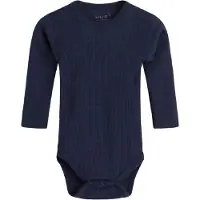 Hust and Claire Body l/æ - Berry - Rib - Uld - Navy - - 56 - Body L/Æ