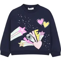Billieblush Sweatshirt - Navy m. Print - - 10 år (140) - Sweatshirt