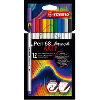 Stabilo Tuscher - Pen 68 Brush Arty - 12 stk. - Multifarvet - - OneSize - Tusch
