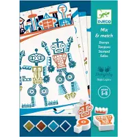 Djeco Stempelsæt - Mix & Match - Alien robotter - - OneSize - Kreasæt