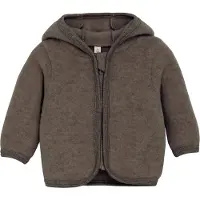 Huttelihut Cardigan - Uldfleece - Brown Melange m. Ører - - 56 - Cardigan