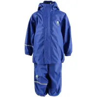 CeLaVi Børne Solid PU Basic Regntøj Sæt Havblå Oceanblue