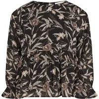 Sofie Schnoor Girls Bluse - Sort m. Mønster - - 12 år (152) - Bluse