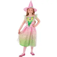 Smiffys Udklædning - Good Witch - Rosa/Grøn - - 7-9 år (122-134) - Udklædning