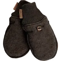 Mikk-Line Luffer - Uld - Noos - Dark Brown Melange - - 86/92 - Vanter/Luffer