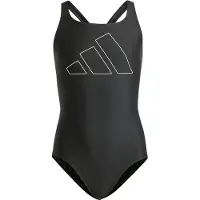 Adidas Badedragt - Big Bars - Sort m. Hvid - - 4 år (104) - Badetøj