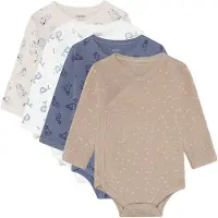 Pippi Slå-om Bodyer l/æ - 4-pak - Flint Stone - - 56 - Body L/Æ