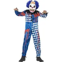 Smiffys Udklædning - Deluxe Sinister Clown - Blue - - 7-9 år (122-134) - Udklædning