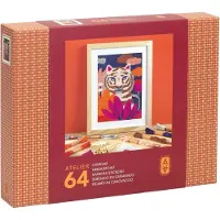 Djeco Kreasæt - Atelier 64 - Korssting - - OneSize - Kreasæt