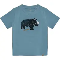 Minymo T-shirt - Blue Shadow m. Næsehprn/Vendbare Pailletter - - 3 år (98) - T-Shirt