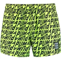Puma Badeshorts - Neongul m. Print - - M - Medium - Badetøj